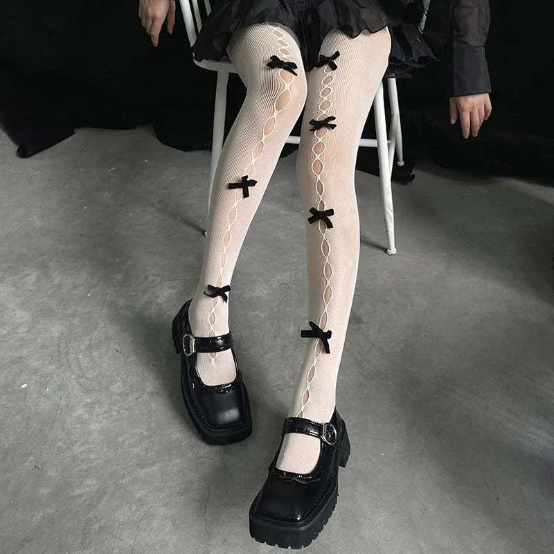 Hollow Out Bow Tights