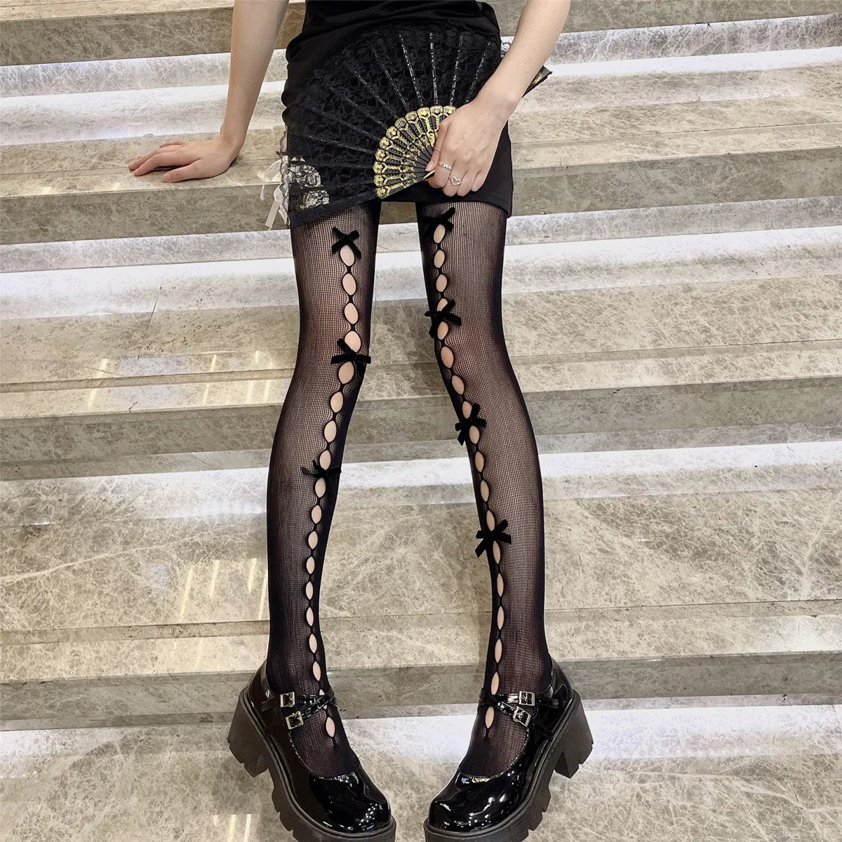 Hollow Out Bow Tights