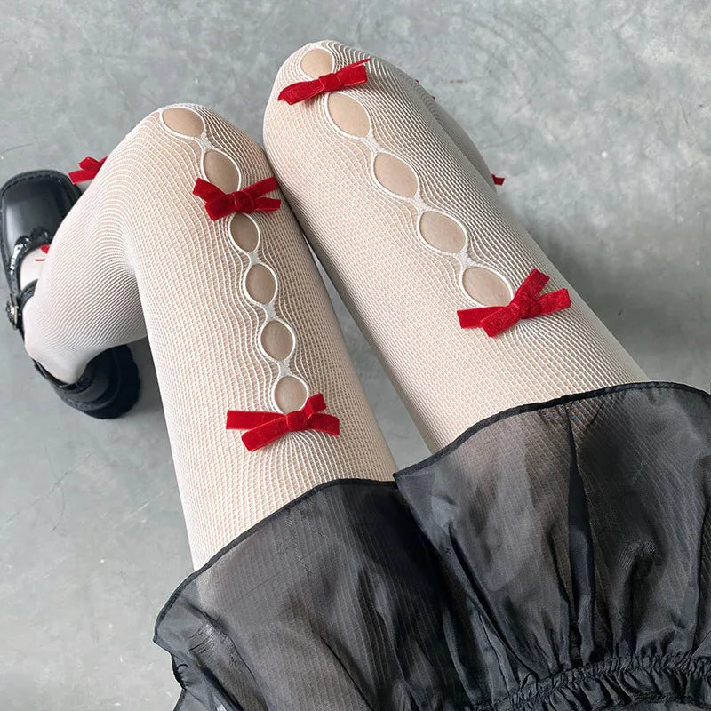 Hollow Out Bow Tights