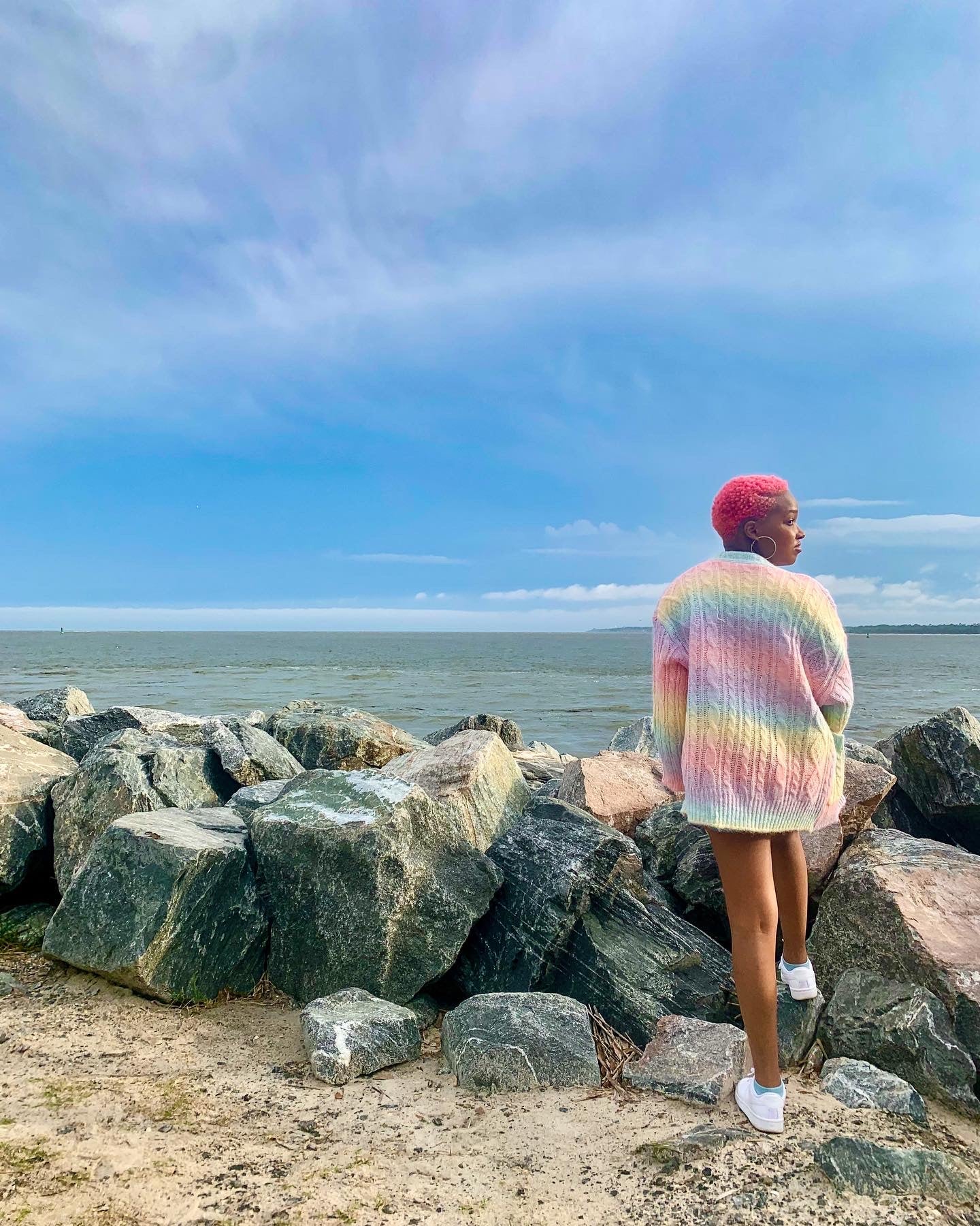 Rainbow Knitted Cardigan