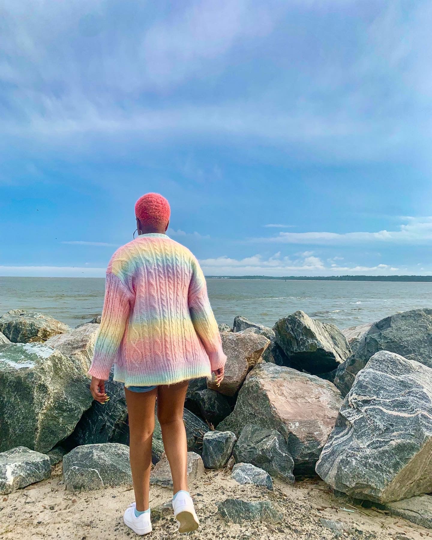 Rainbow Knitted Cardigan