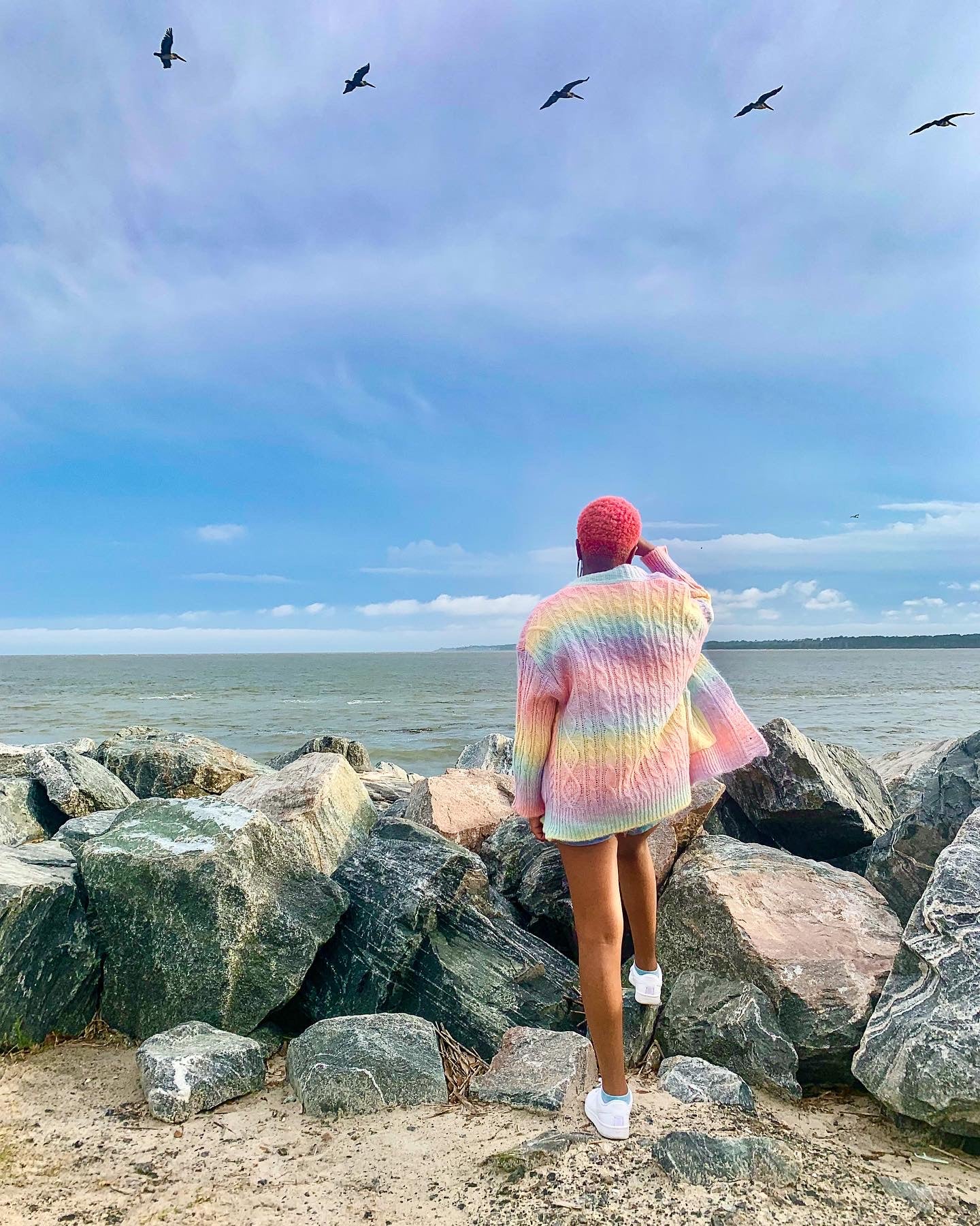 Rainbow Knitted Cardigan