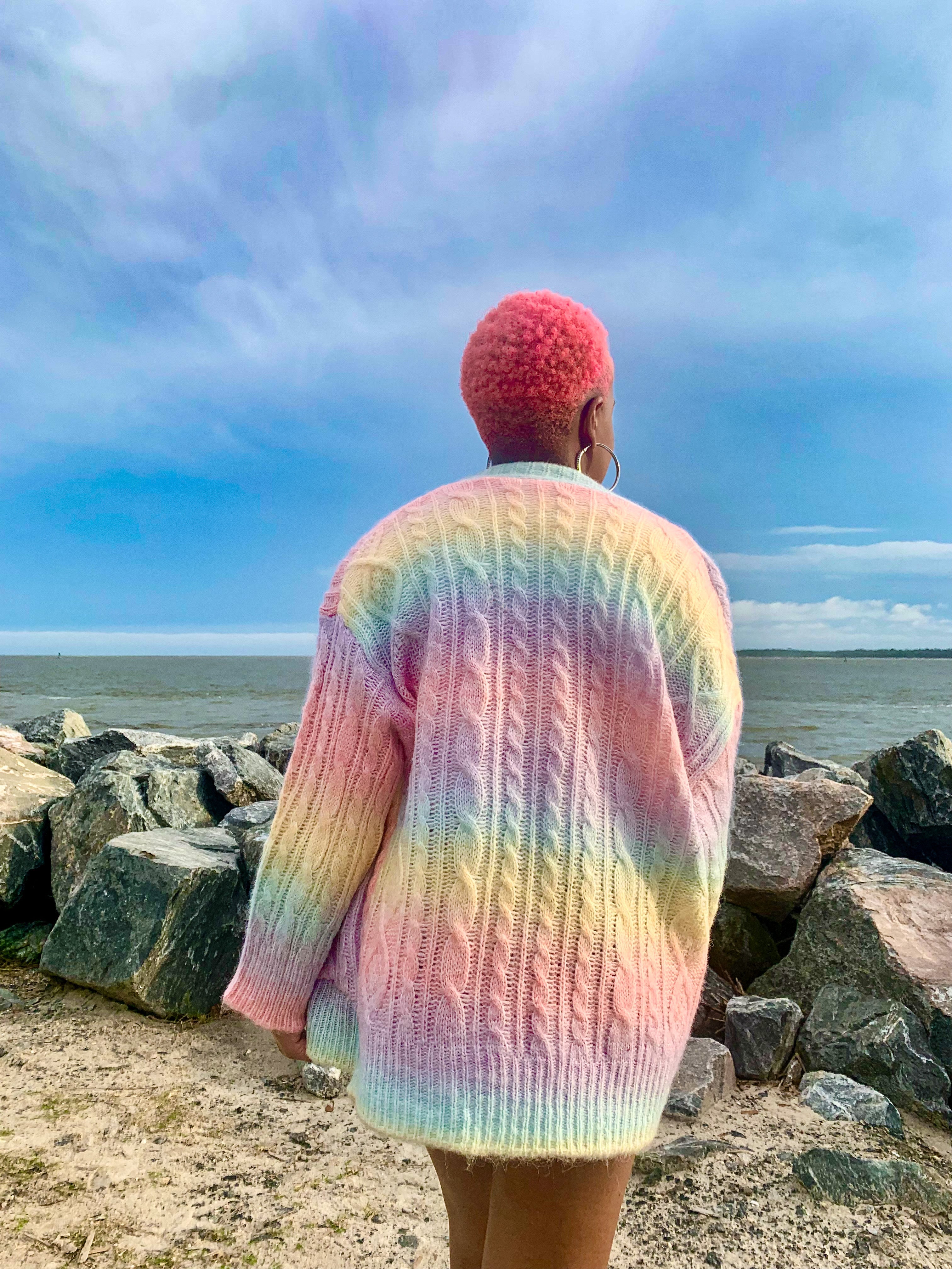 Rainbow Knitted Cardigan