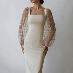 Simple Embroidered Patchwork Dress