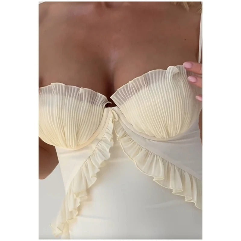 Lace Panelled Busty Slip Dress