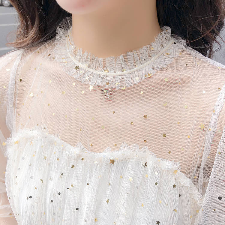 Long Sleeve Fairy Sparkle Mesh Dress