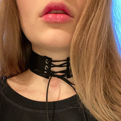 Lace-Up Gothic Choker