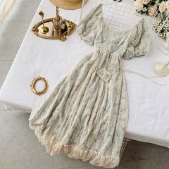 Lace Overlay Vintage Style Dress