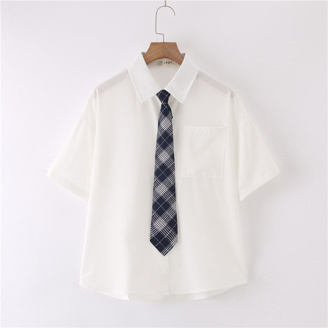 Button-Up Shirt with Tie