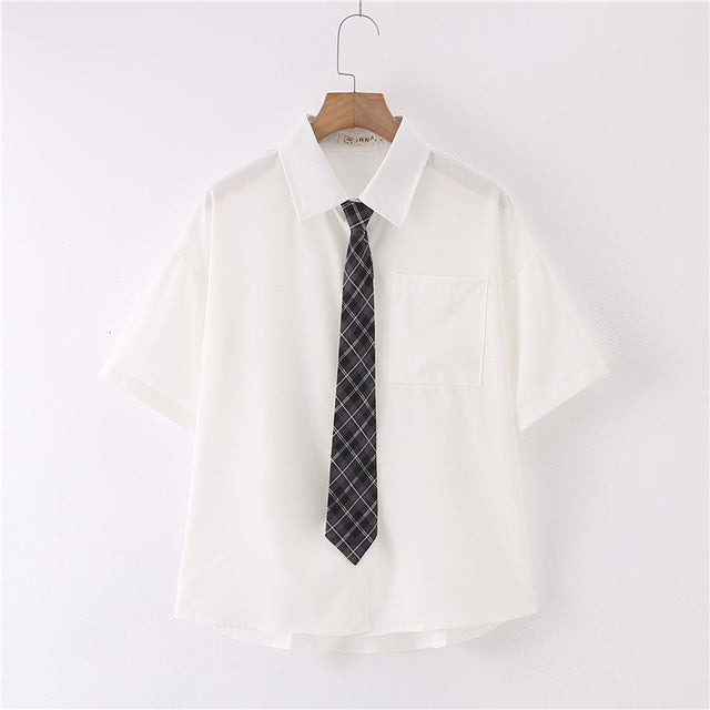 Button-Up Shirt with Tie