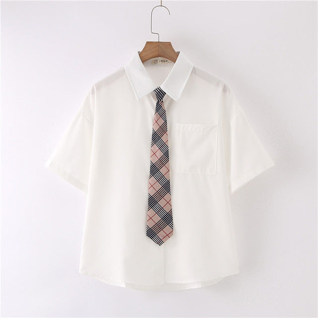 Button-Up Shirt with Tie