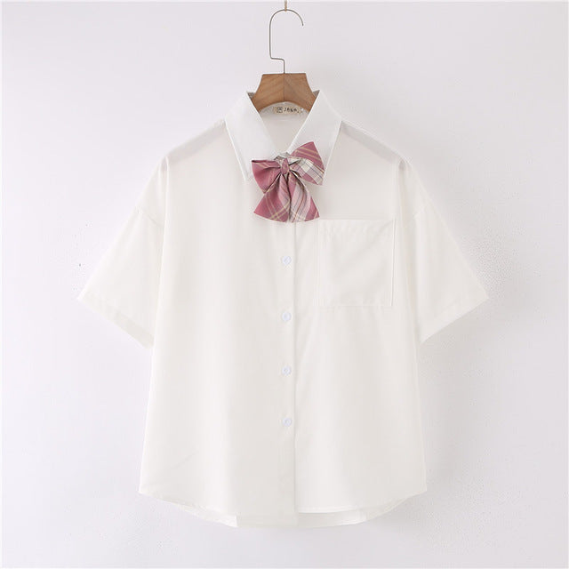 Button-Up Shirt with Bow