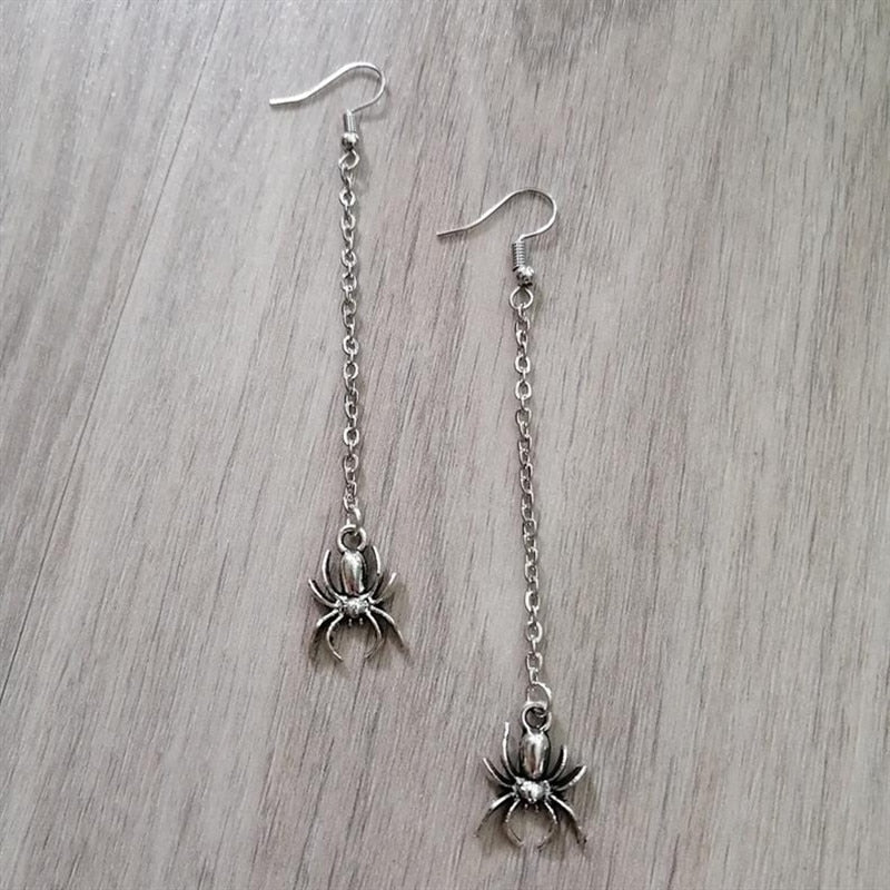 Long Spider Chain Earrings