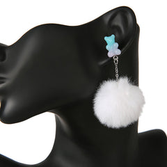 Bear Pompom Earrings