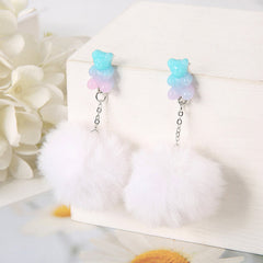 Bear Pompom Earrings