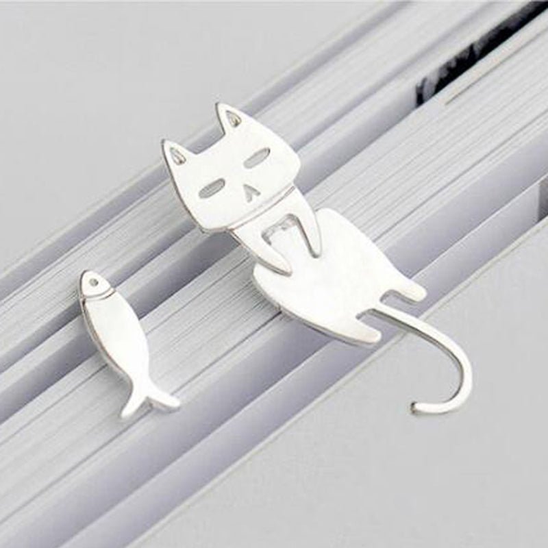 Cat and Fish Stud Earrings