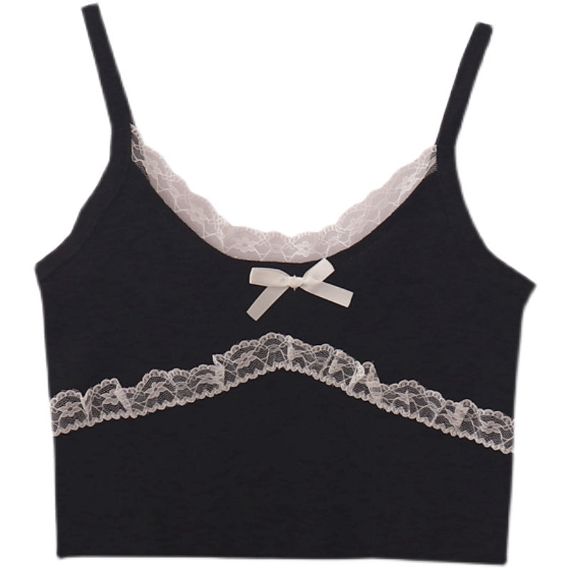 Lace Trim Cami Crop Top