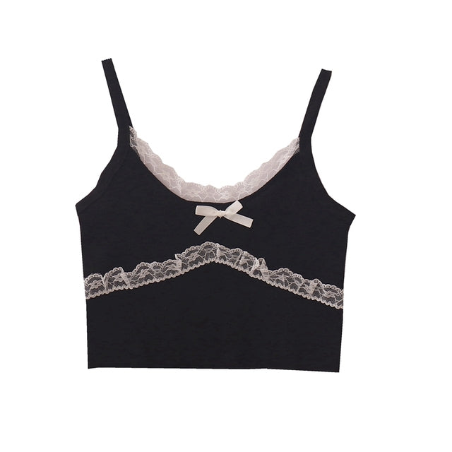 Lace Trim Cami Crop Top