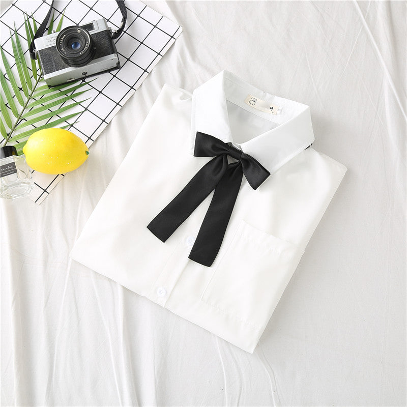 Button-Up Shirt with Bow