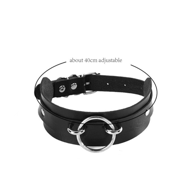 Black Punk Leather Chokers