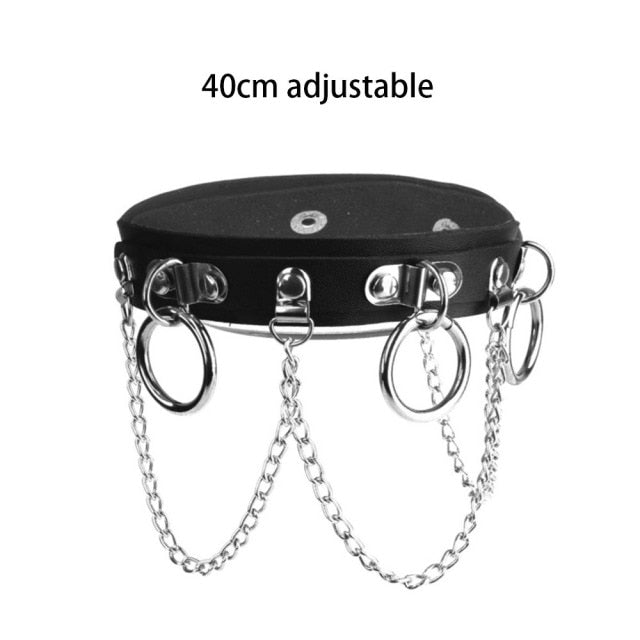 Black Punk Leather Chokers