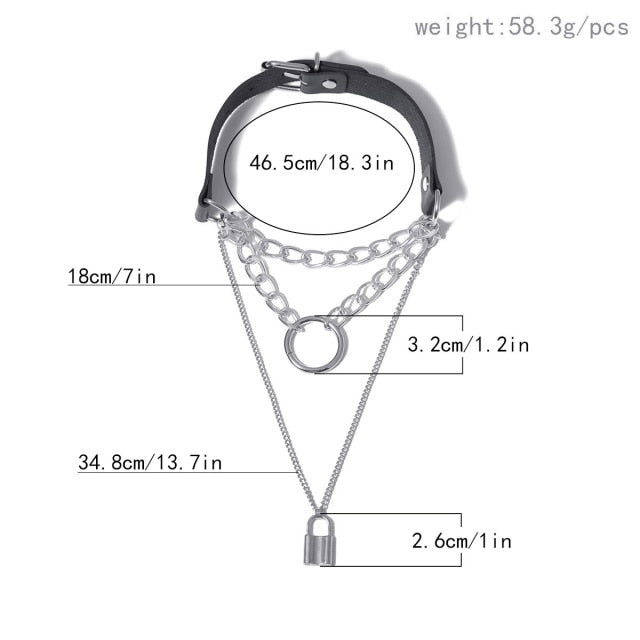 Schwarze Punk Lederhalsbänder