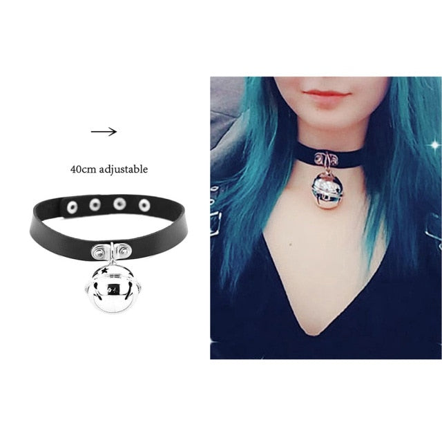 Black Punk Leather Chokers