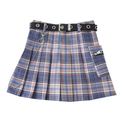 Chained Plaid Punk Skirt