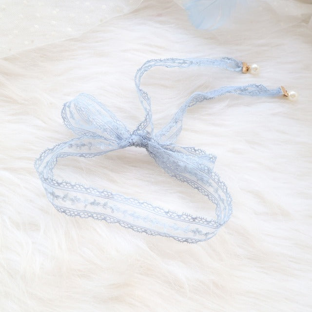 Romantic Blue Lace Choker