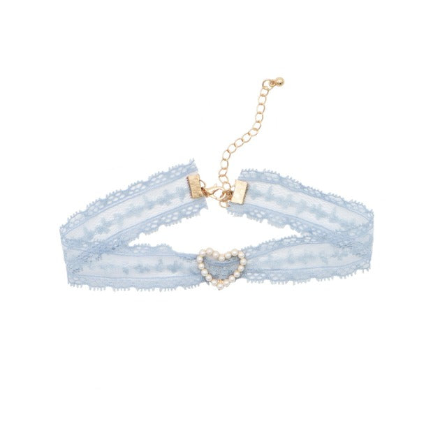 Romantic Blue Lace Choker