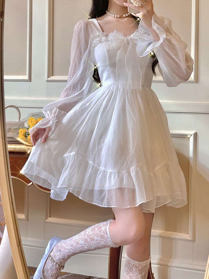 Delicate Fairy Puff Sleeve Dress