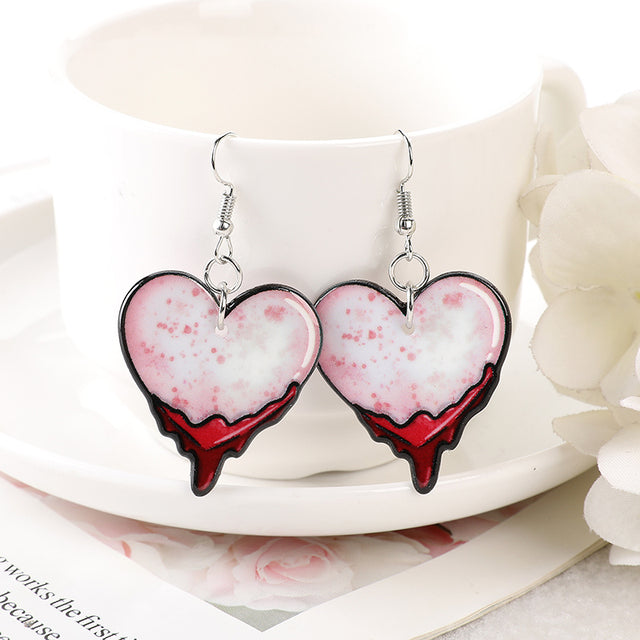 Boucles d'oreilles coeur d'horreur