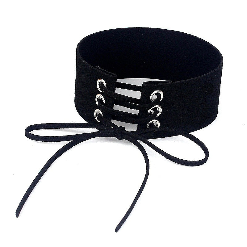 Lace-Up Gothic Choker