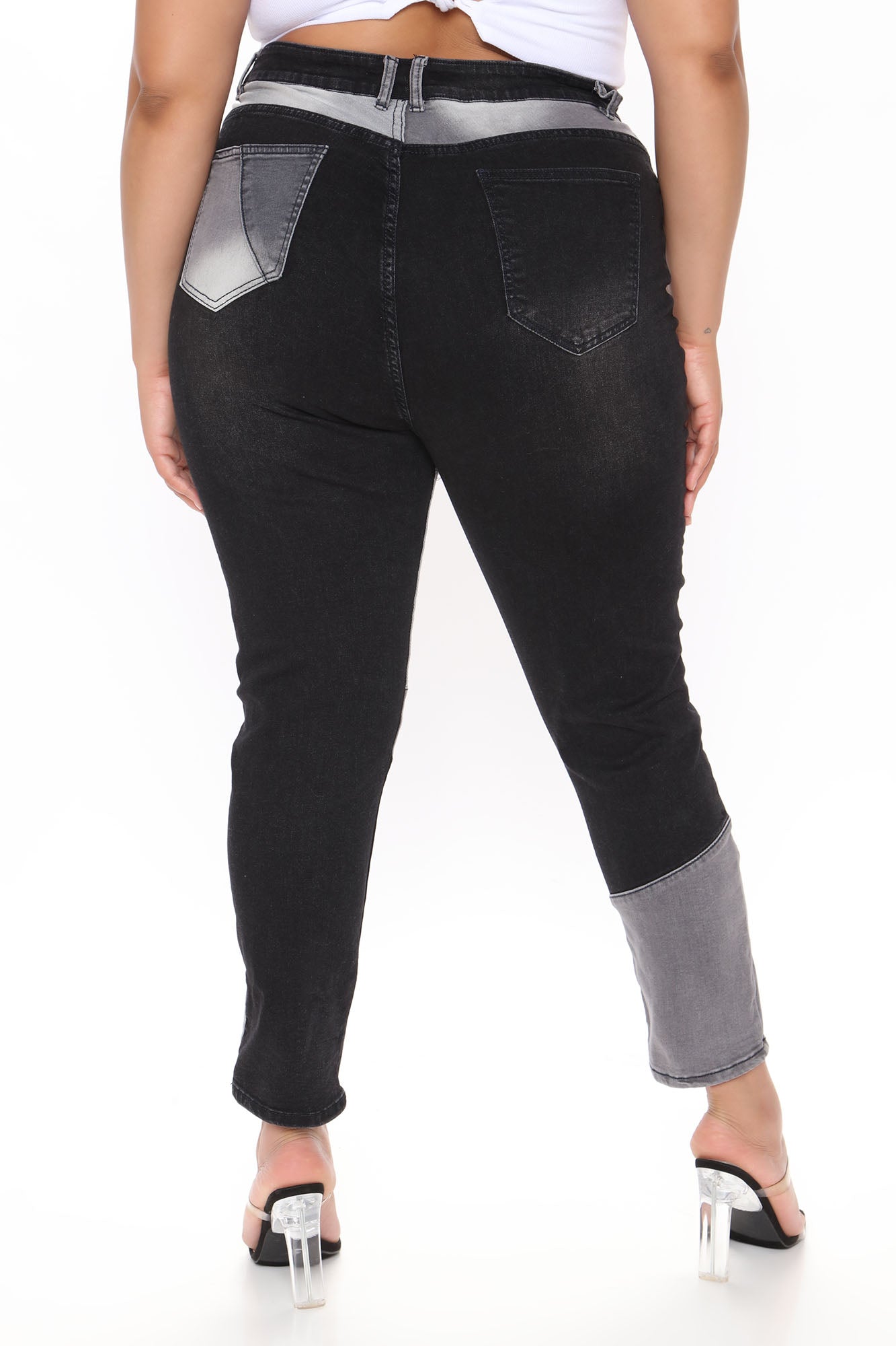 All Fixed Up Patchwork Skinny Jeans - Black/combo