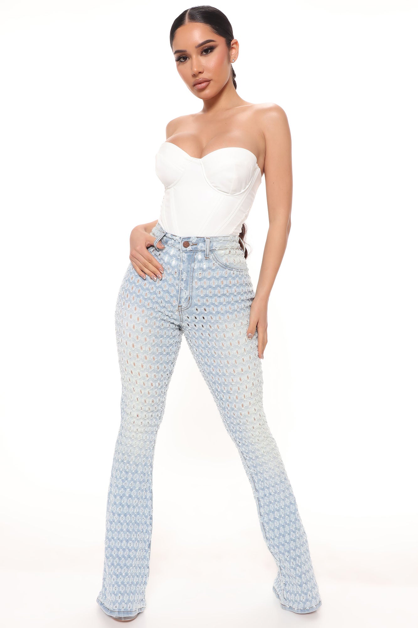 About the Feels Stretch Flare Jeans - Light Blue Wash – Sai Feel