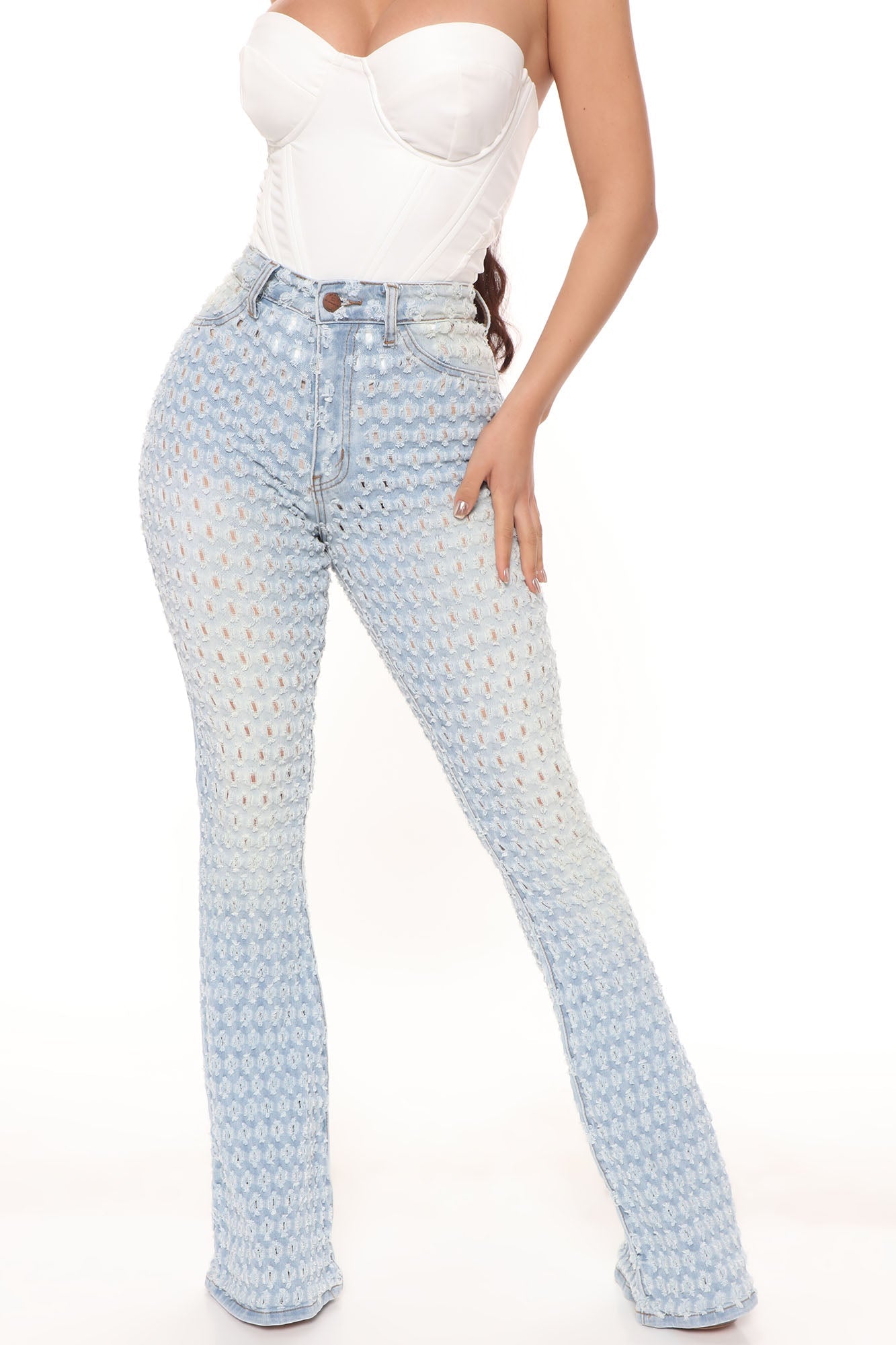 About the Feels Stretch Flare Jeans - Light Blue Wash – Sai Feel