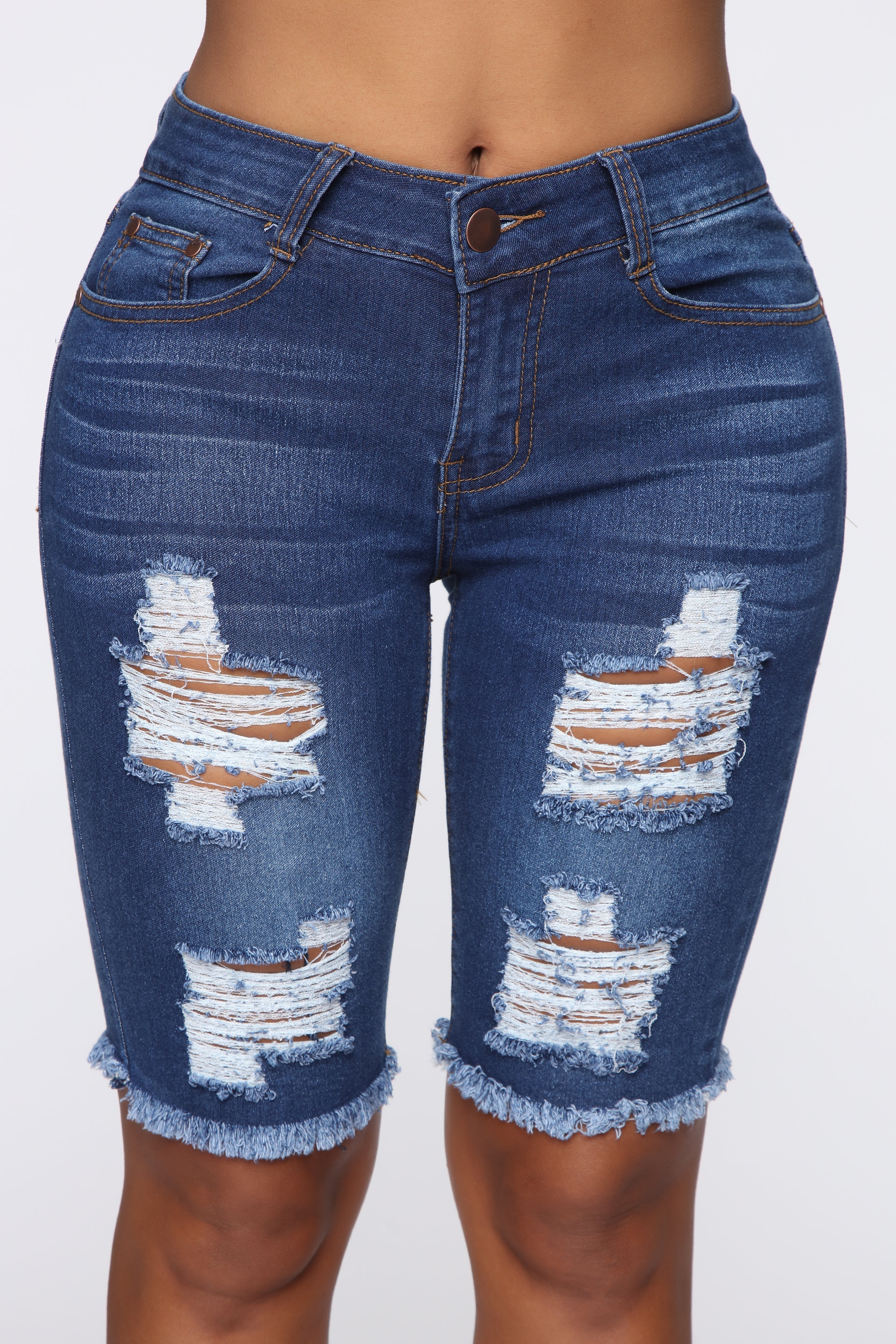 Against All Odds Bermuda Shorts - Medium Blue Wash