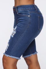 Against All Odds Bermuda Shorts - Medium Blue Wash
