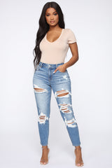 A Real Life Dream High Rise Jeans - Medium Blue Wash
