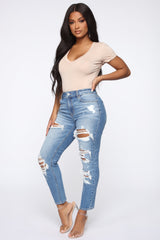 A Real Life Dream High Rise Jeans - Medium Blue Wash