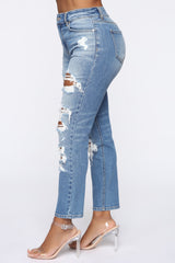 A Real Life Dream High Rise Jeans - Medium Blue Wash