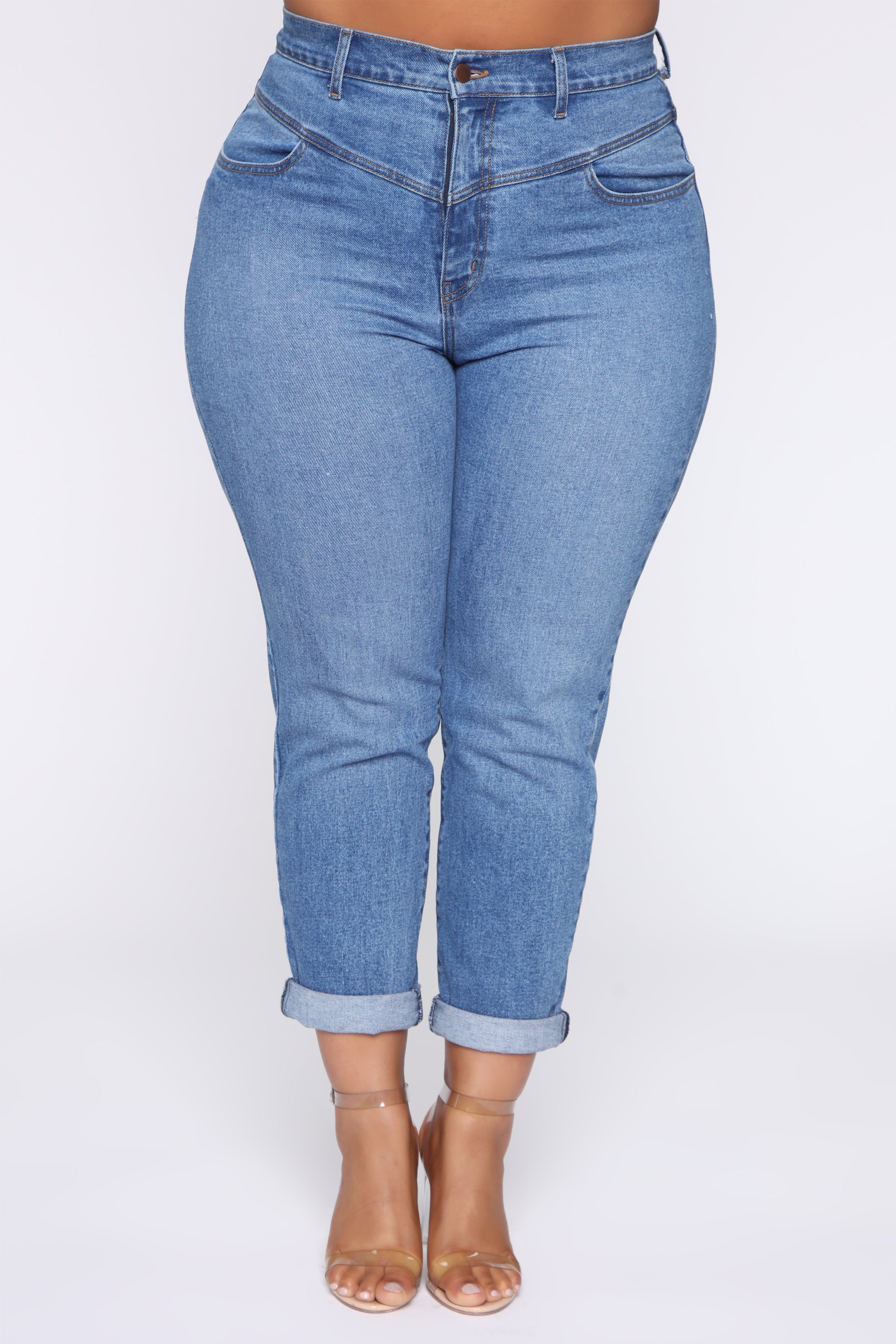 Affair Of The Heart Mom Jeans - Medium Blue Wash