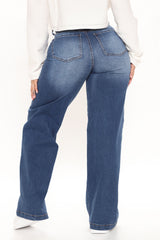 Abbot Kinney Wide Leg Skater Jeans - Dark Wash
