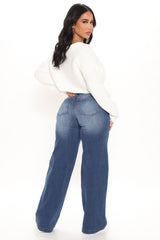Abbot Kinney Wide Leg Skater Jeans - Dark Wash