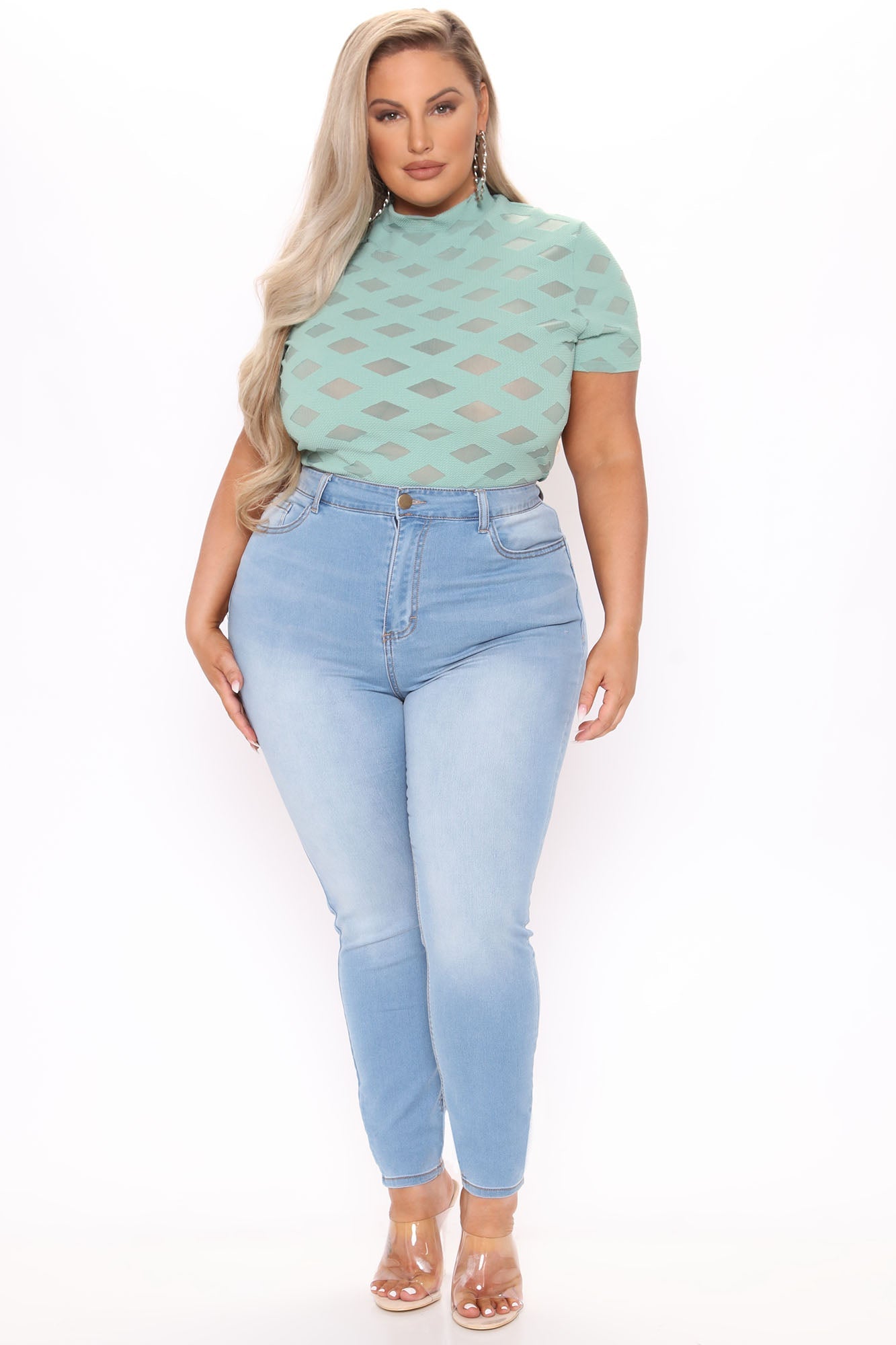 Alexa High Rise Skinny Jeans - Light Blue Wash