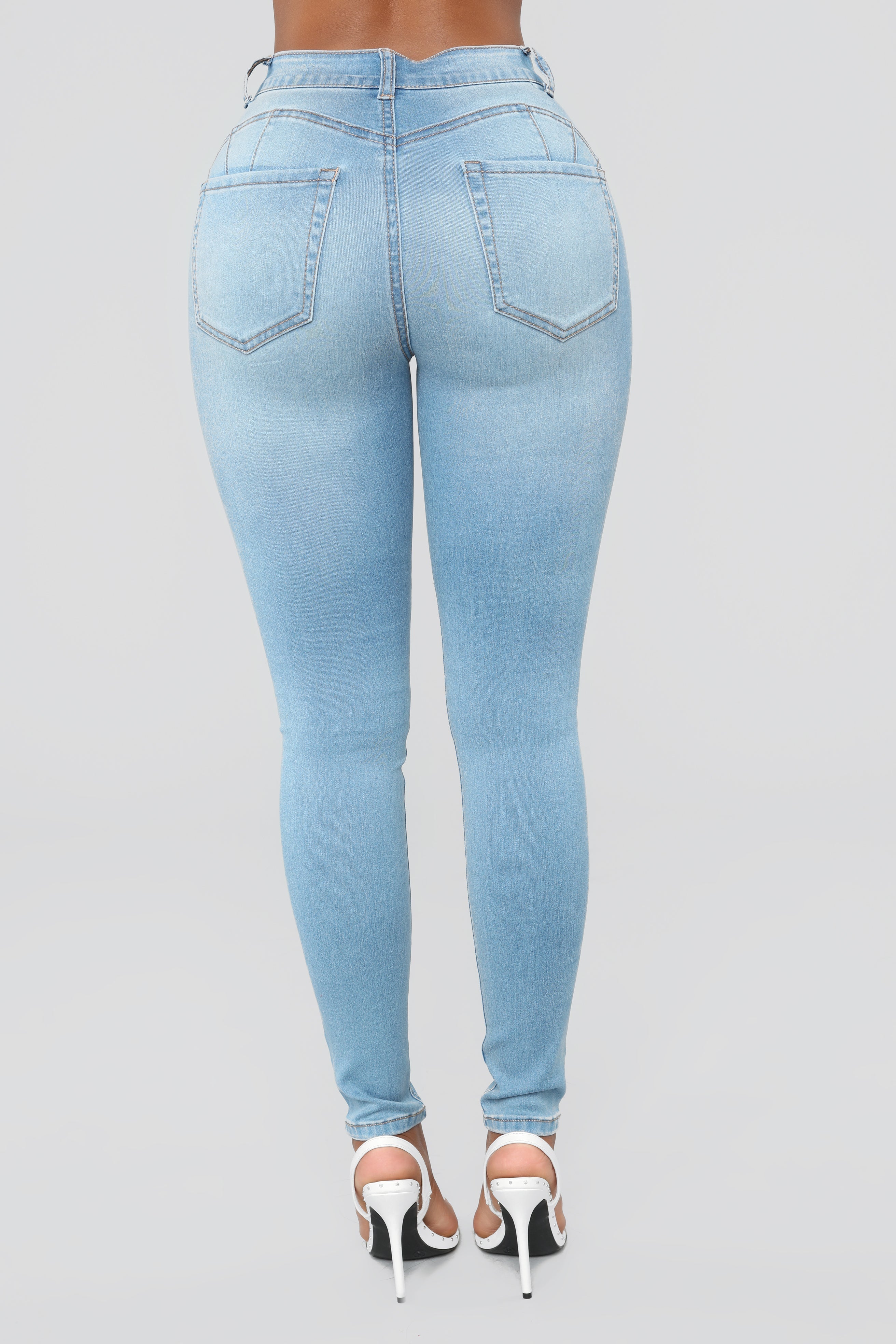 Alexa High Rise Skinny Jeans - Light Blue Wash