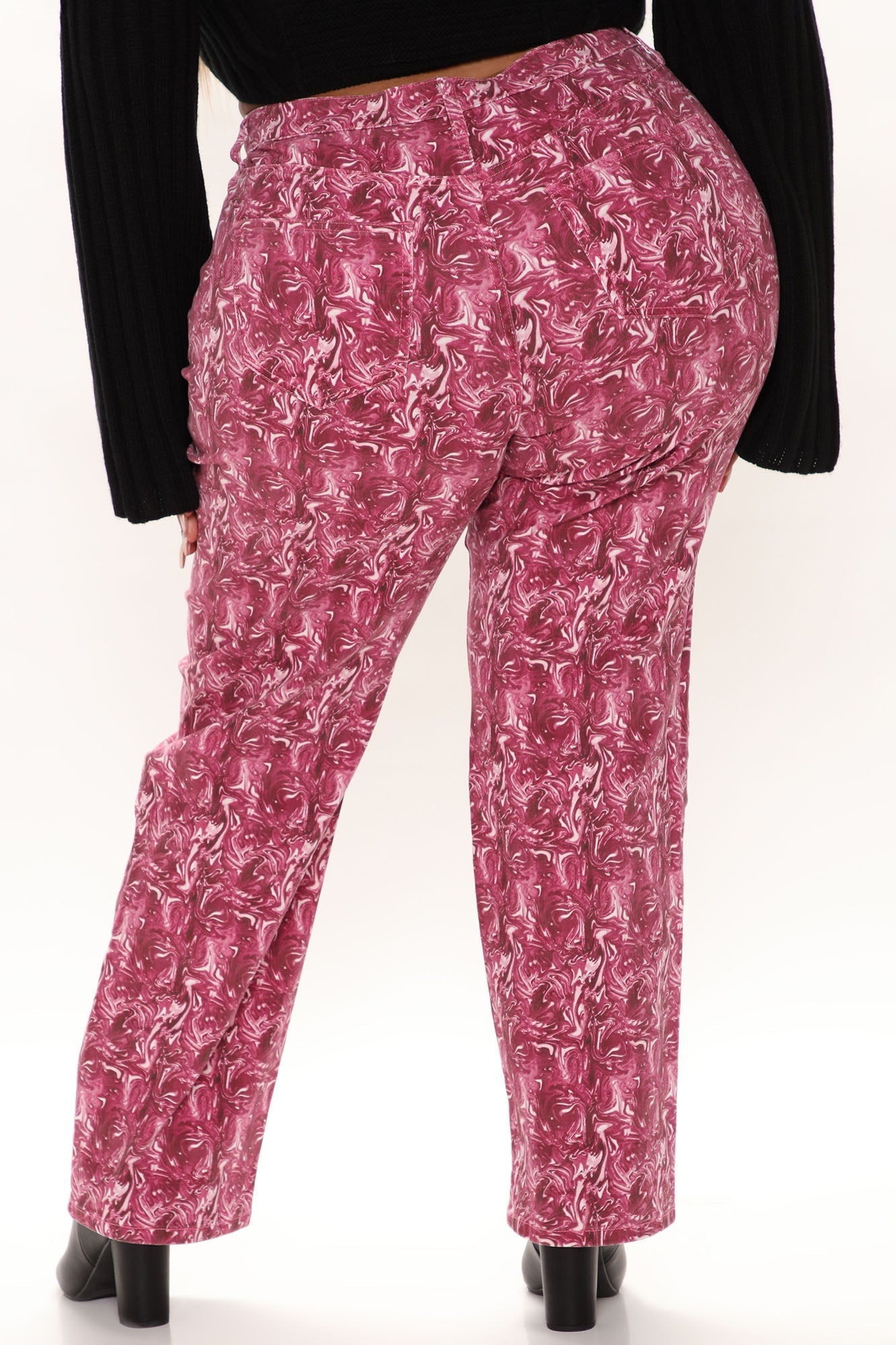 All In The Swirl Straight Leg Jeans - Pink