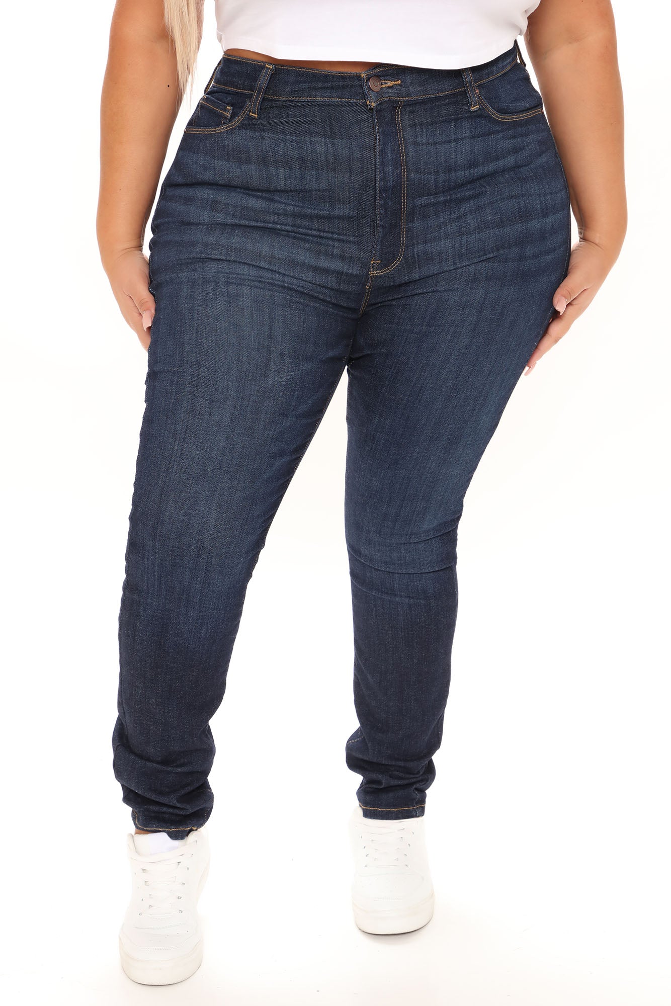 All For One Universal High Rise Skinny Jeans - Dark Wash