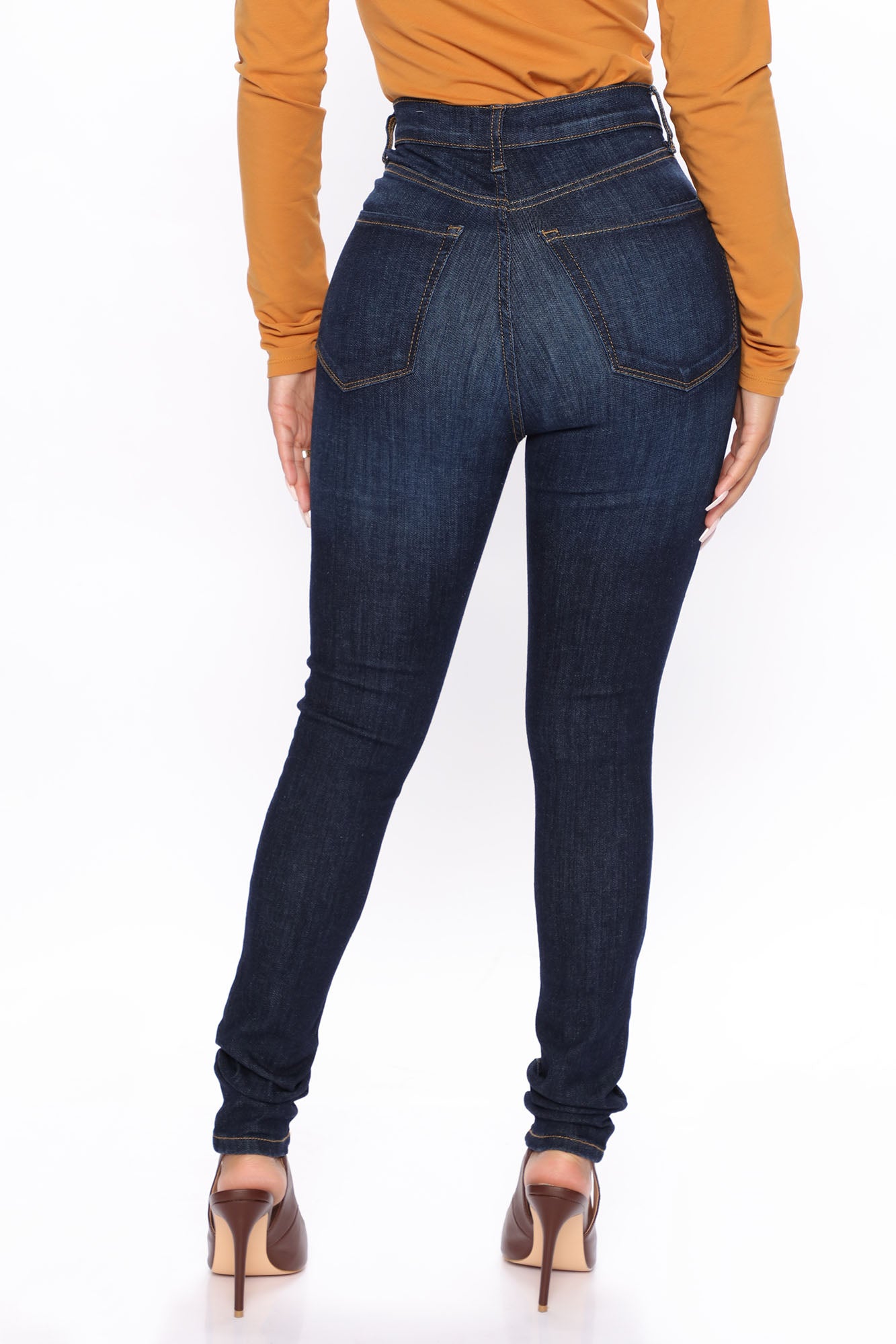 All For One Universal High Rise Skinny Jeans - Dark Wash