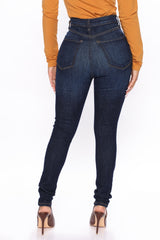 All For One Universal High Rise Skinny Jeans - Dark Wash